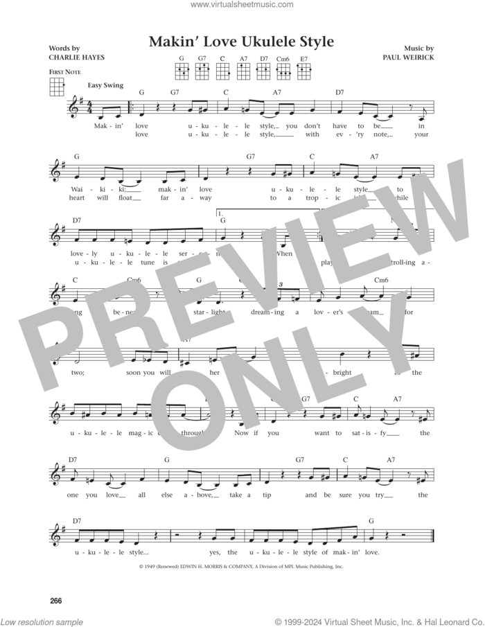 Makin' Love Ukulele Style (from The Daily Ukulele) (arr. Jim Beloff) sheet music for ukulele by Charlie Hayes, Jim Beloff and Paul Weirick, intermediate skill level