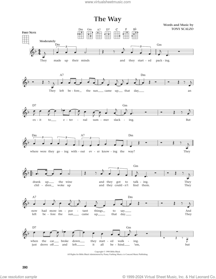 The Way (from The Daily Ukulele) (arr. Jim Beloff) sheet music for ukulele by Fastball, Jim Beloff and Tony Scalzo, intermediate skill level