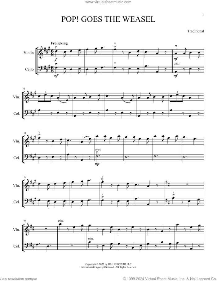 Pop Goes The Weasel (arr. Michelle Hynson) sheet music for instrumental duet (duets)  and Michelle Hynson, intermediate skill level