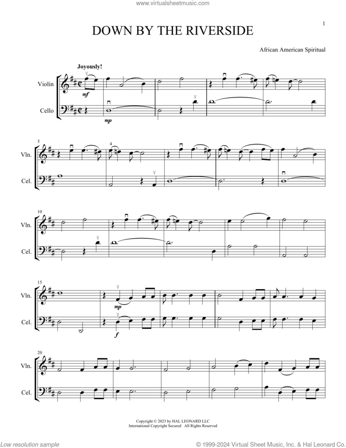 Down By The Riverside (arr. Michelle Hynson) sheet music for instrumental duet (duets)  and Michelle Hynson, intermediate skill level