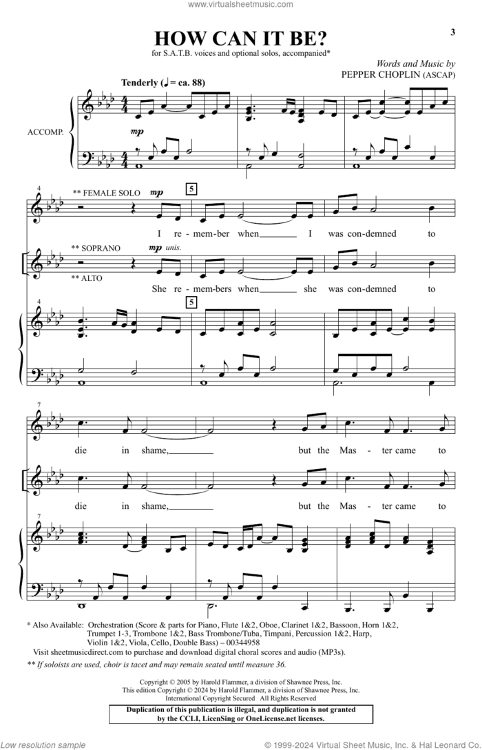 How Can It Be? sheet music for choir (SATB: soprano, alto, tenor, bass) by Pepper Choplin, intermediate skill level