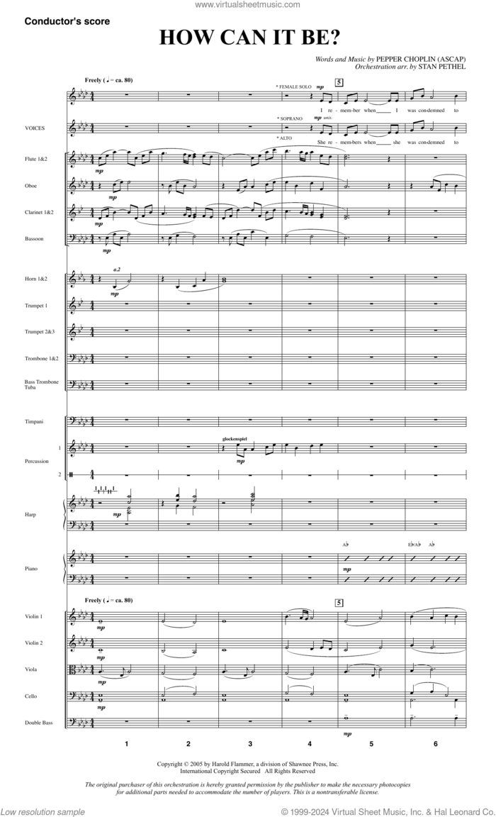 How Can It Be? (COMPLETE) sheet music for orchestra/band (Orchestra) by Pepper Choplin, intermediate skill level