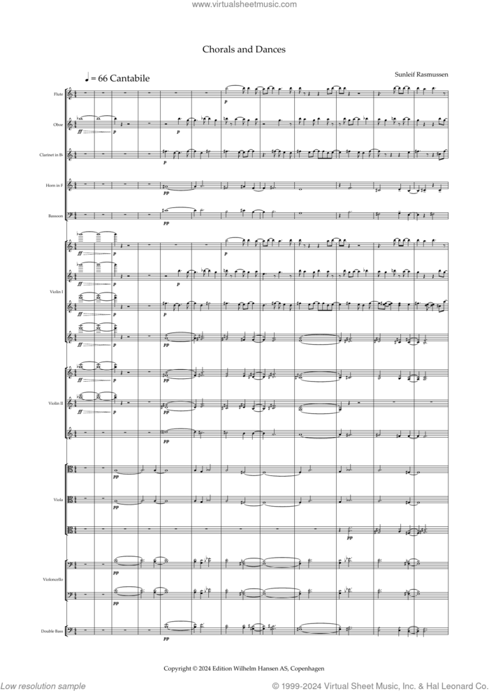 Chorals And Dances sheet music for orchestra (full score) by Sunleif Rasmussen, classical score, intermediate skill level