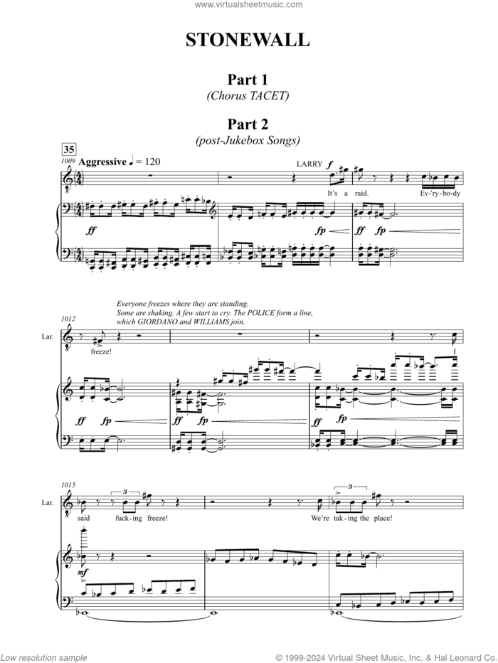 Stonewall sheet music for choir by Iain Bell and Mark Campbell, intermediate skill level