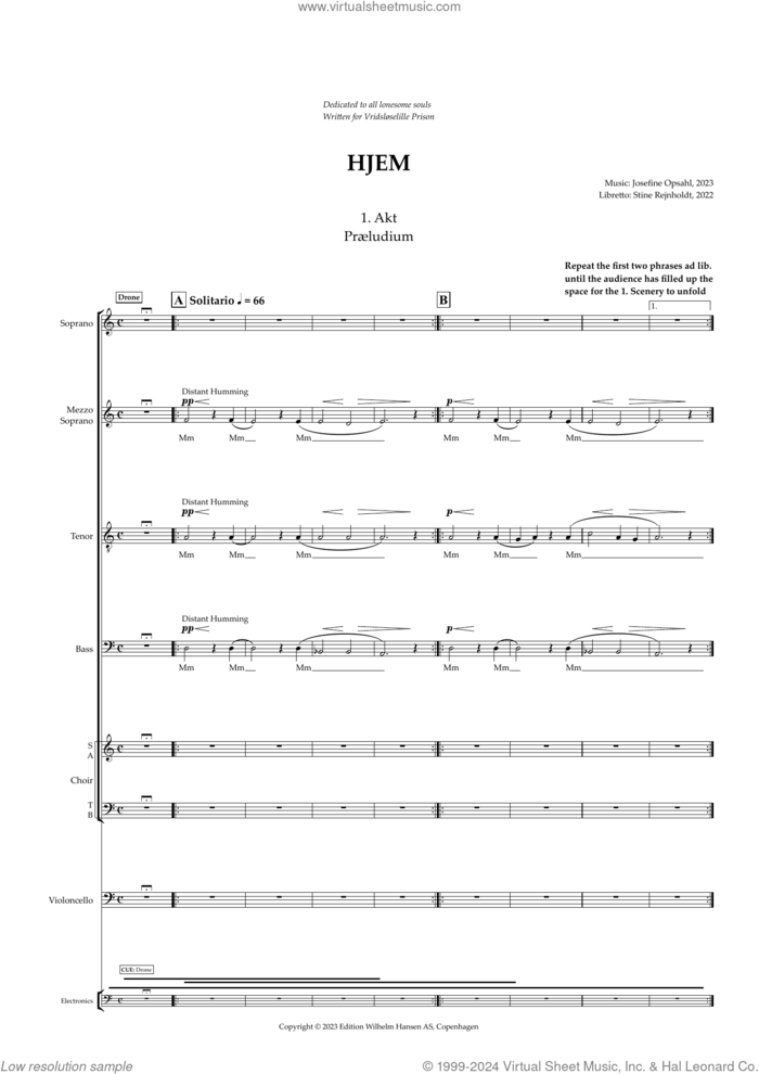 Hjem sheet music for chamber ensemble (full score) by Josefine Opsahl and Stine Rejnholdt, classical score, intermediate skill level