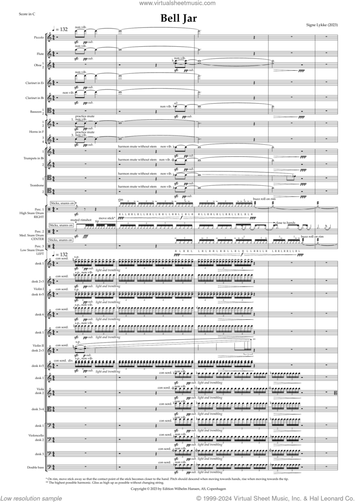 Bell Air sheet music for orchestra (full score) by Signe Lykke, classical score, intermediate skill level