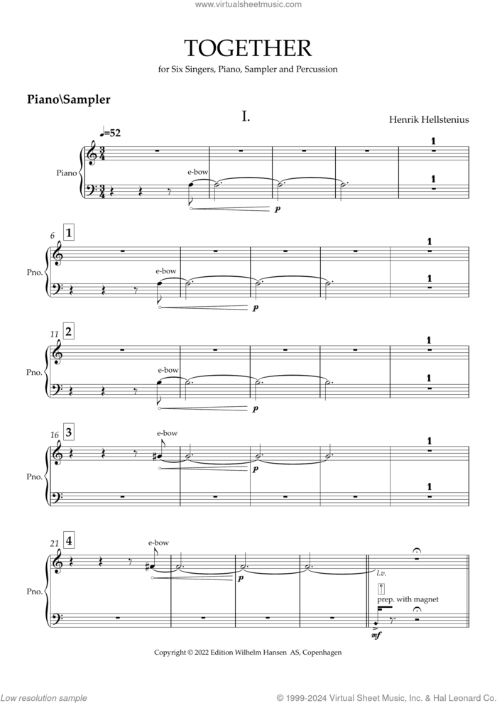 Together (complete set of parts) sheet music for orchestra/band by Henrik Hellstenius, classical score, intermediate skill level