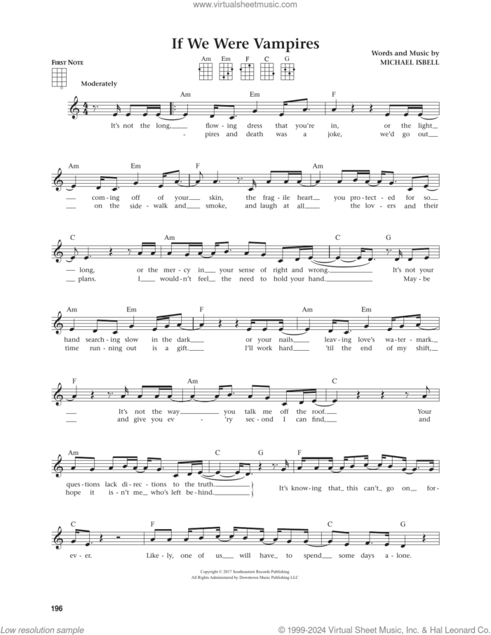 If We Were Vampires (from The Daily Ukulele) (arr. Jim Beloff) sheet music for ukulele by Michael Isbell and Jim Beloff, intermediate skill level