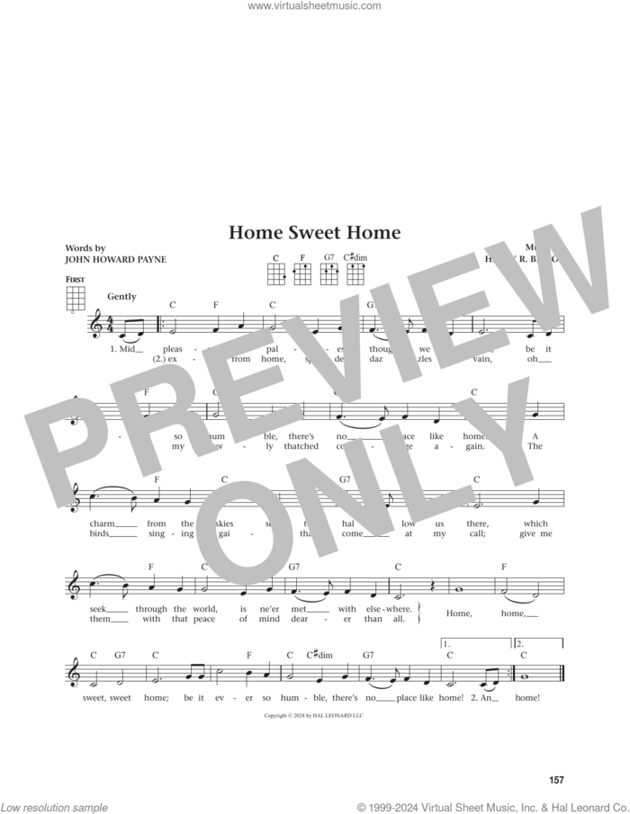 Home Sweet Home (from The Daily Ukulele) (arr. Jim Beloff) sheet music for ukulele by John Howard Payne, Jim Beloff and Henry Rowley Bishop, intermediate skill level