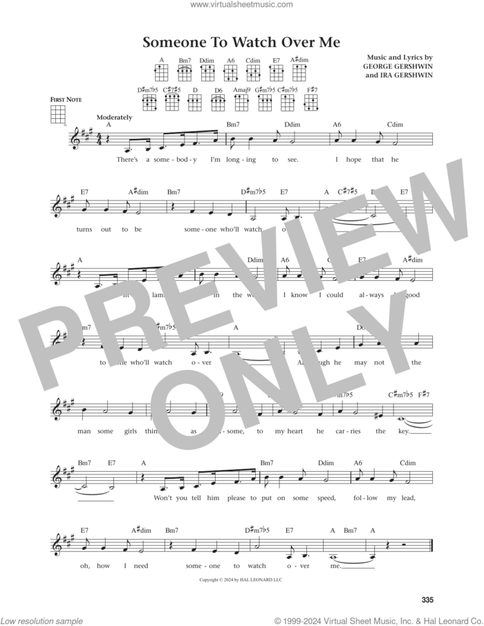 Someone To Watch Over Me (from The Daily Ukulele) (arr. Jim Beloff) sheet music for ukulele by George Gershwin, Jim Beloff and Ira Gershwin, intermediate skill level