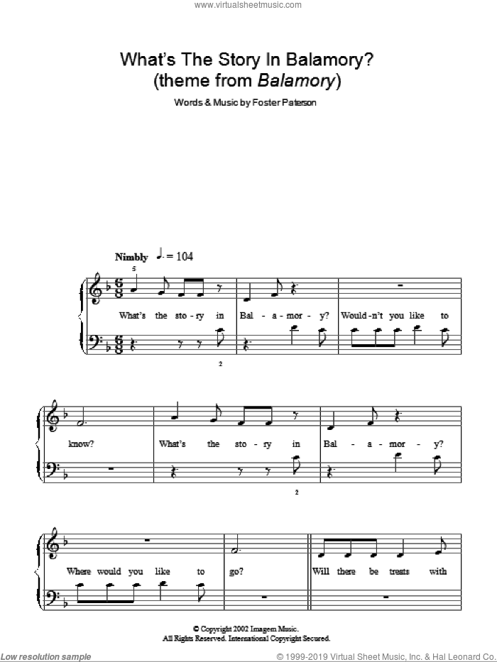 What's The Story In Balamory sheet music for piano solo by Foster Paterson, easy skill level