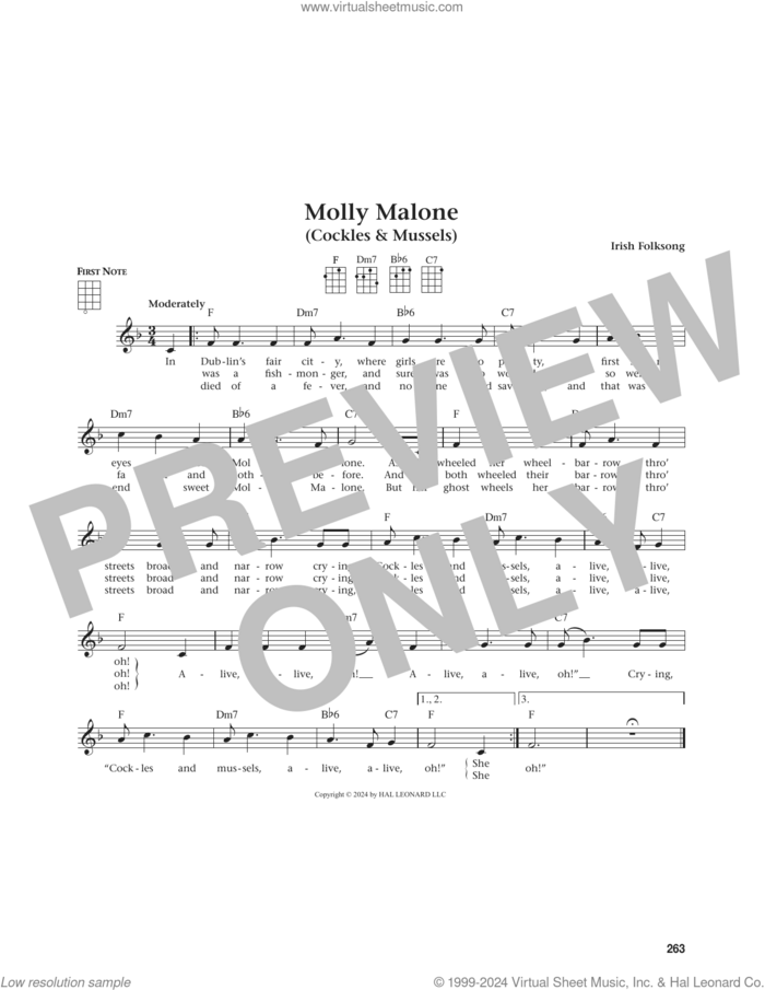 Molly Malone (Cockles and Mussels) (from The Daily Ukulele) (arr. Jim Beloff) sheet music for ukulele  and Jim Beloff, intermediate skill level