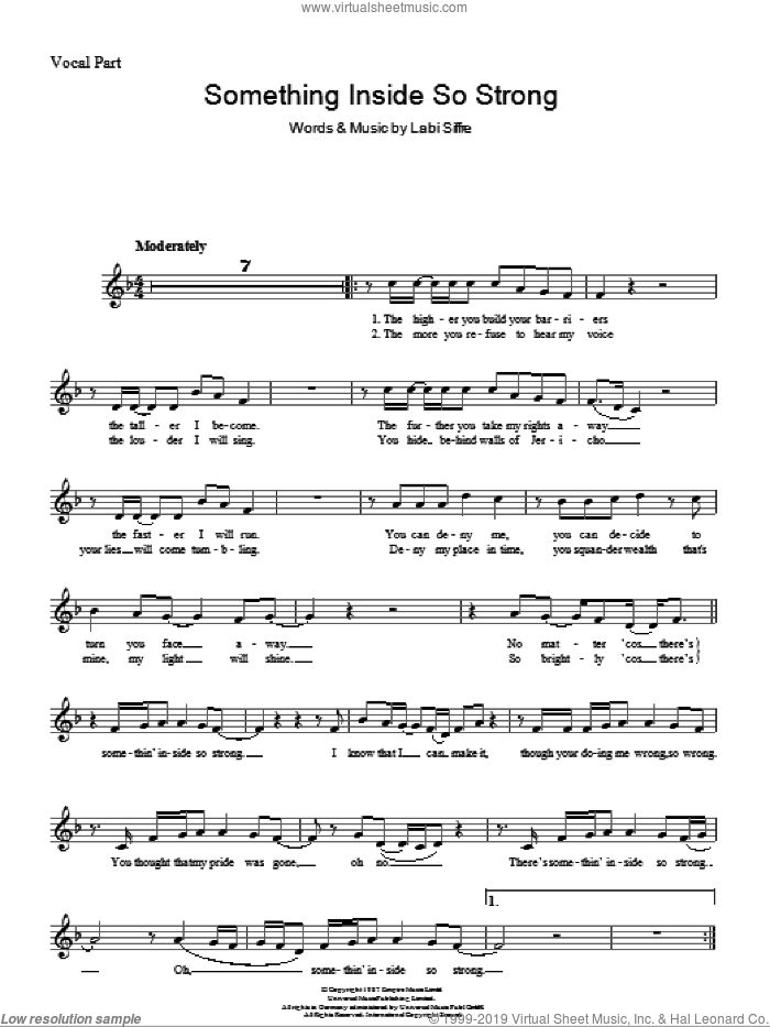 (Something Inside) So Strong sheet music for voice and other instruments (fake book) by Labi Siffre, intermediate skill level