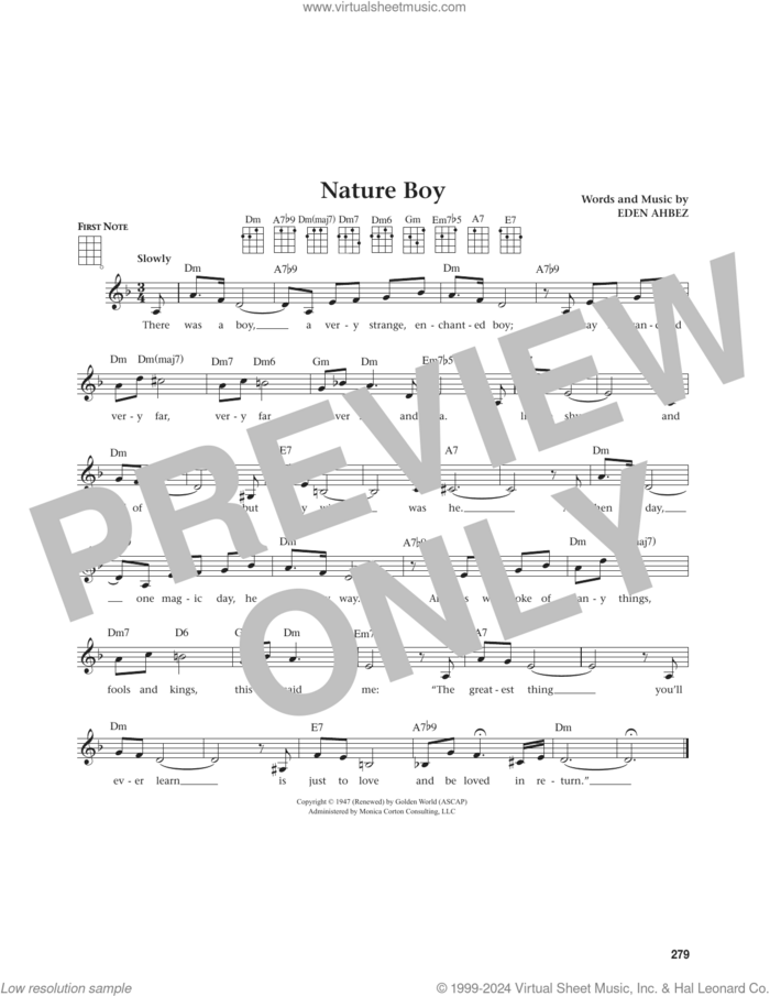 Nature Boy (from The Daily Ukulele) (arr. Jim Beloff) sheet music for ukulele by Nat King Cole, Jim Beloff and Eden Ahbez, intermediate skill level