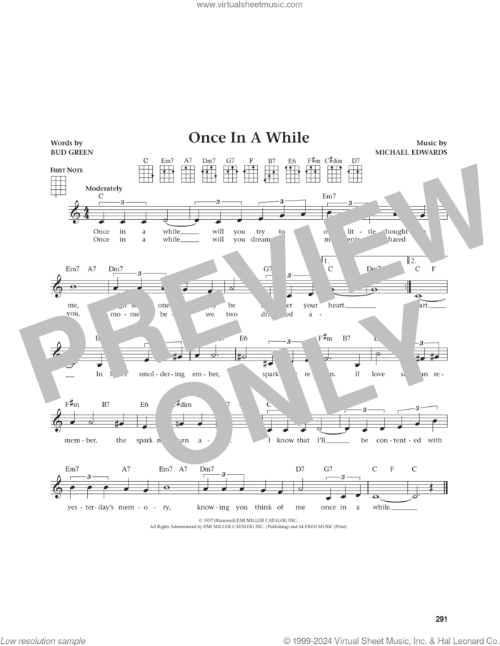 Once In A While (from The Daily Ukulele) (arr. Jim Beloff) sheet music for ukulele by Bud Green, Jim Beloff and Michael Edwards, intermediate skill level