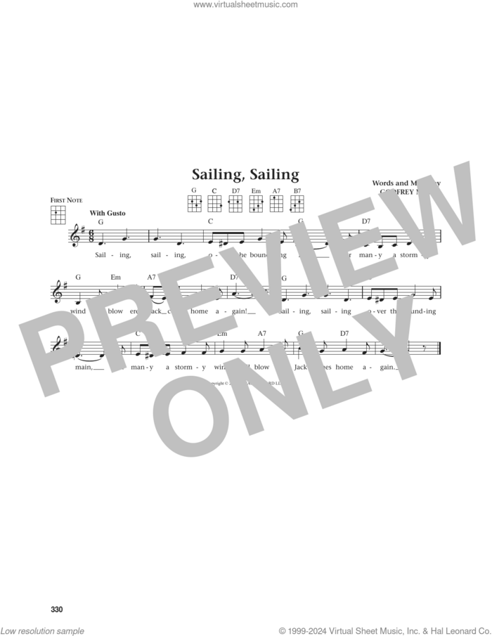 Sailing, Sailing (from The Daily Ukulele) (arr. Jim Beloff) sheet music for ukulele by Godfrey Marks and Jim Beloff, intermediate skill level