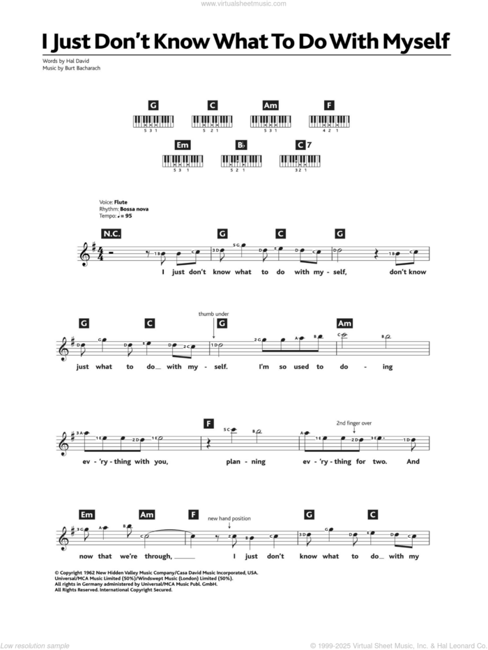 I Just Don't Know What To Do With Myself sheet music for piano solo (chords, lyrics, melody) by Dusty Springfield, Bacharach & David, The White Stripes, Burt Bacharach and Hal David, intermediate piano (chords, lyrics, melody)