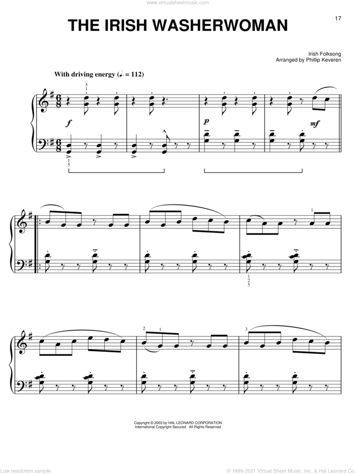 The Irish Washerwoman (arr. Phillip Keveren) sheet music for piano solo by Phillip Keveren and Miscellaneous, easy skill level