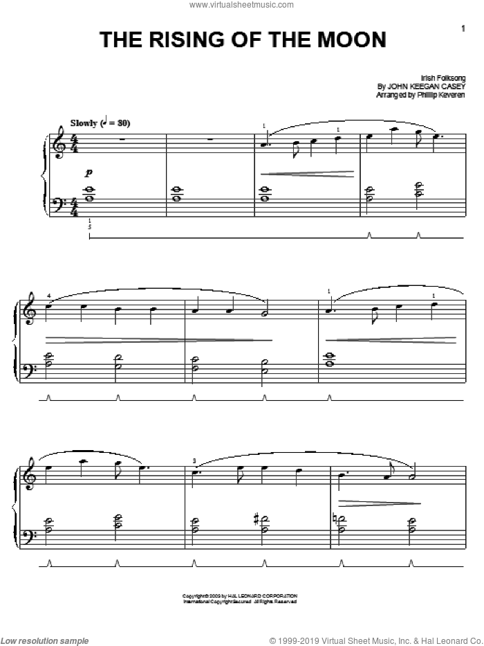 The Rising Of The Moon (arr. Phillip Keveren) sheet music for piano solo  and Phillip Keveren, easy skill level