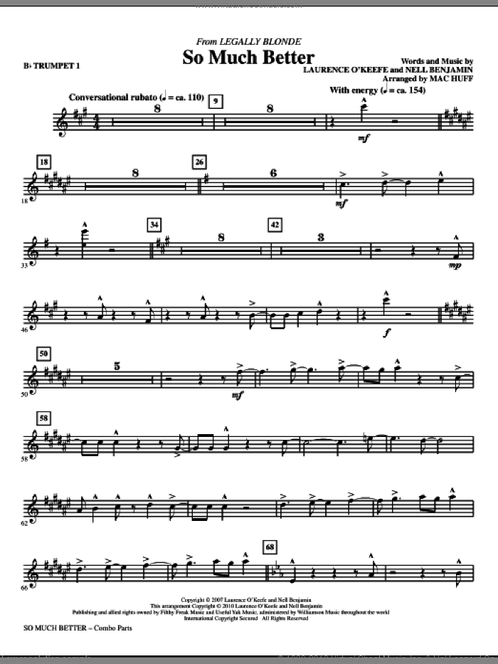 So Much Better (from Legally Blonde) (complete set of parts) sheet music for orchestra/band by Mac Huff and Nell Benjamin, intermediate skill level