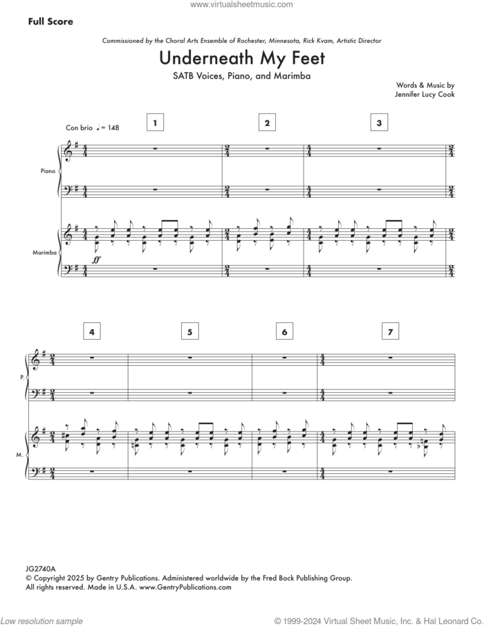 Underneath My Feet (COMPLETE) sheet music for orchestra/band by Jennifer Cook, intermediate skill level