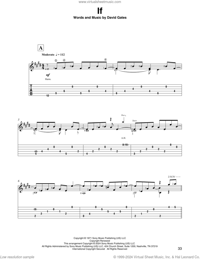 If (arr. David Jaggs) sheet music for guitar solo by Bread, David Jaggs and David Gates, intermediate skill level