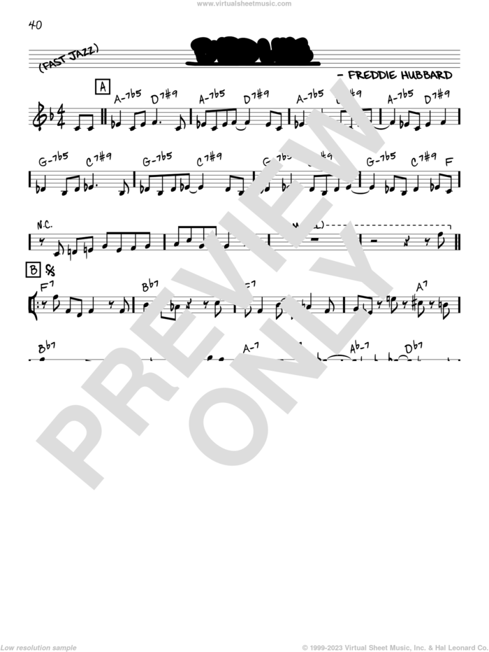 Byrd Like sheet music for voice and other instruments (in C) by Freddie Hubbard, intermediate skill level