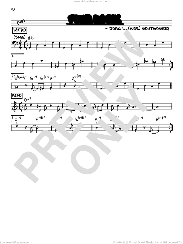 Four On Six sheet music for voice and other instruments (in C) by Wes Montgomery, intermediate skill level