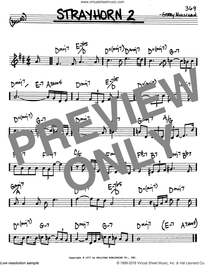 Strayhorn 2 sheet music for voice and other instruments (in C) by Gerry Mulligan, intermediate skill level