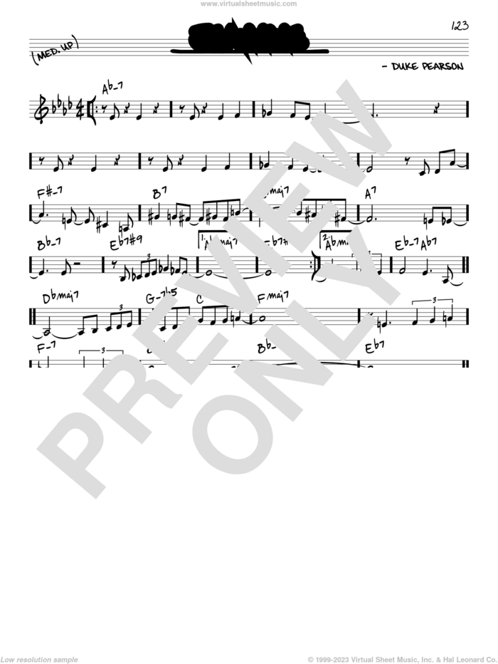 Jeannine sheet music for voice and other instruments (in C) by Cannonball Adderley and Duke Pearson, intermediate skill level
