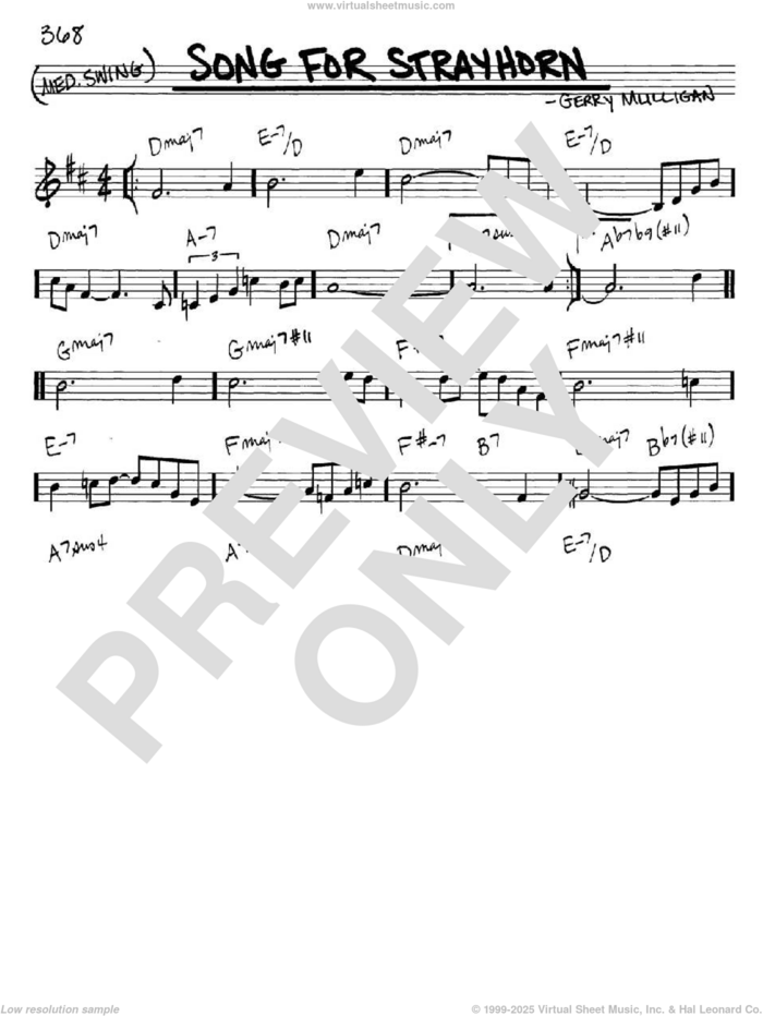 Song For Strayhorn sheet music for voice and other instruments (in C) by Gerry Mulligan, intermediate skill level