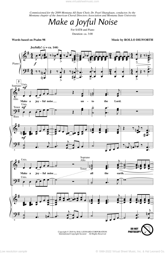 Make A Joyful Noise sheet music for choir (SATB: soprano, alto, tenor, bass) by Rollo Dilworth and Miscellaneous, intermediate skill level