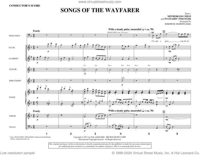 Songs Of The Wayfarer sheet music for orchestra/band (full score) by Joseph M. Martin and Miscellaneous, intermediate skill level