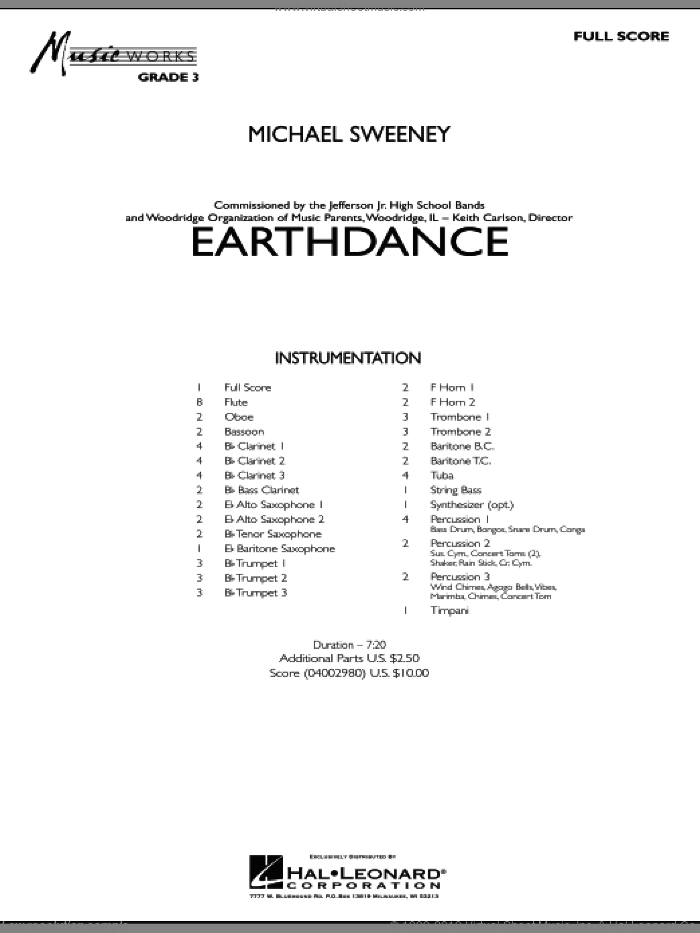 Earthdance (COMPLETE) sheet music for concert band by Michael Sweeney, intermediate skill level