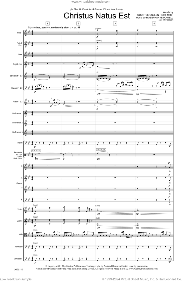 Christus Natus Est (COMPLETE) sheet music for orchestra/band (Instrumental Accompaniment) by Rosephanye Powell, intermediate skill level