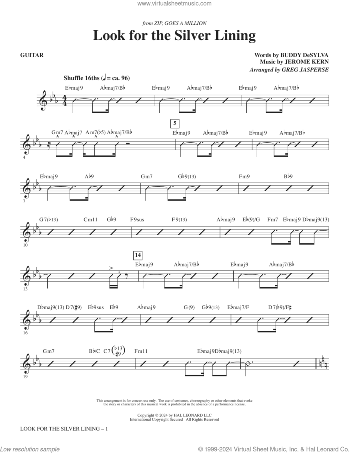 Look For The Silver Lining (arr. Greg Jasperse) (complete set of parts) sheet music for orchestra/band (Rhythm) by Jerome Kern, Buddy DeSylva, Buddy DeSylva & Jerome Kern and Greg Jasperse, intermediate skill level