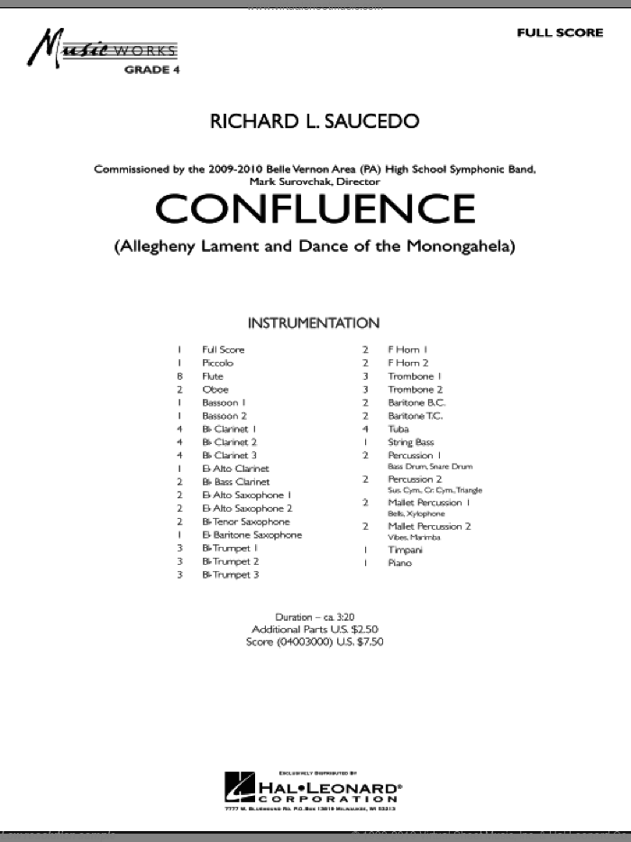 Confluence (COMPLETE) sheet music for concert band by Richard L. Saucedo, intermediate skill level