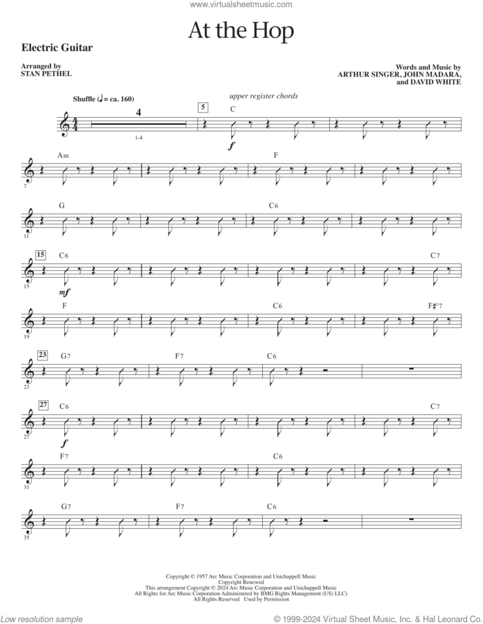 At The Hop (arr. Stan Pethel) (complete set of parts) sheet music for orchestra/band (Rhythm) by Stan Pethel, Arthur Singer, Danny & The Juniors, David White and John Madara, intermediate skill level