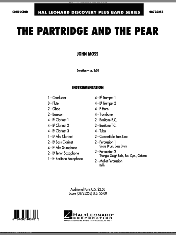 The Partridge And The Pear (COMPLETE) sheet music for concert band by John Moss, intermediate skill level