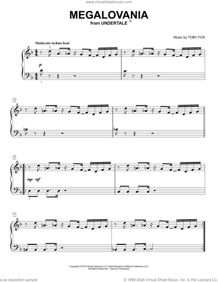 Megalovania (from Undertale) sheet music for voice and other instruments (E-Z Play) by Toby Fox, easy skill level