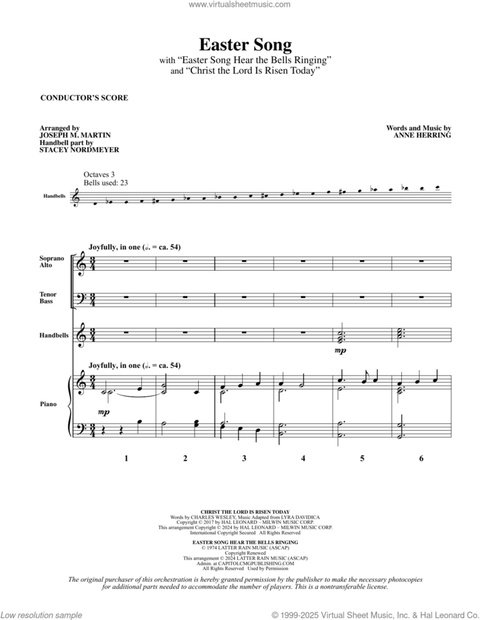 Easter Song (arr. Joseph M. Martin) (COMPLETE) sheet music for orchestra/band by Anne Herring, 2nd Chapter Of Acts and Joseph M. Martin, intermediate skill level