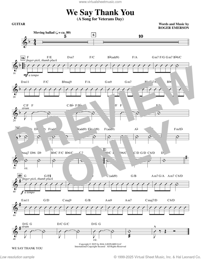 We Say Thank You (A Song for Veterans Day) (complete set of parts) sheet music for orchestra/band (Rhythm) by Roger Emerson, intermediate skill level