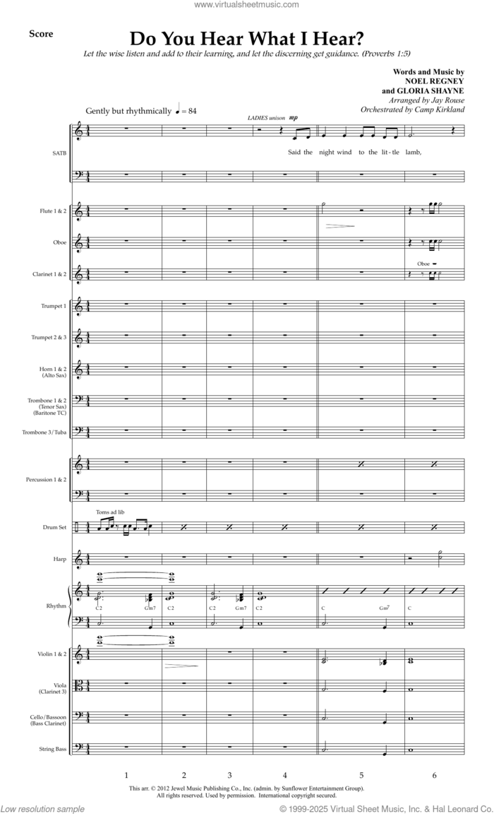 Do You Hear What I Hear? (COMPLETE) sheet music for orchestra/band by Noel Regney and Jay Rouse, intermediate skill level