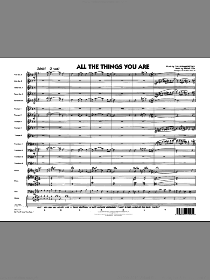 All The Things You Are (COMPLETE) sheet music for jazz band by Oscar II Hammerstein, Jerome Kern and Mark Taylor, intermediate skill level