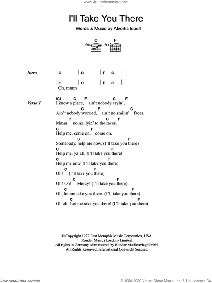 I'll Take You There sheet music for guitar (chords) by The Staple Singers and Alvertis Isbell, intermediate skill level