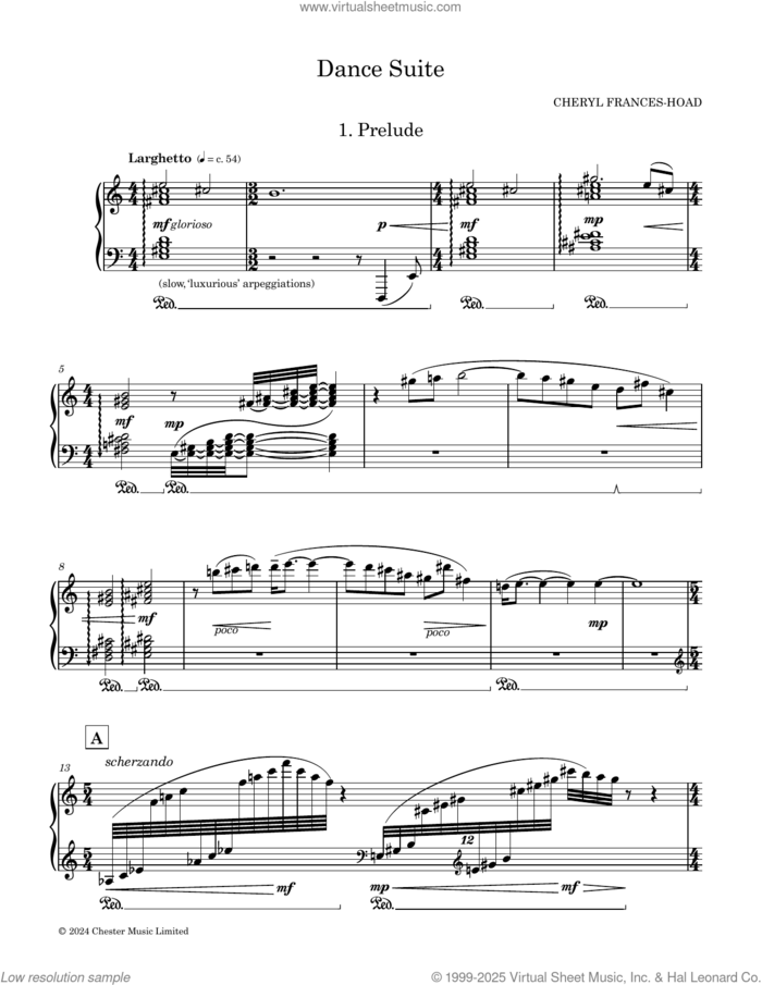 Dance Suite sheet music for piano solo by Cheryl Frances-Hoad, intermediate skill level