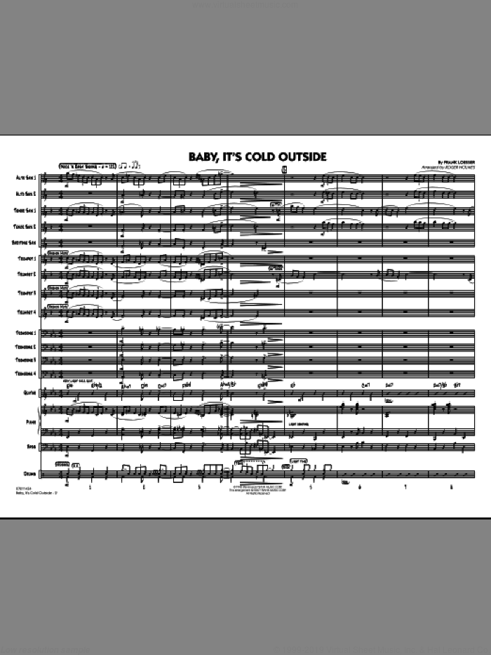 Baby, It's Cold Outside (COMPLETE) sheet music for jazz band by Frank Loesser and Roger Holmes, intermediate skill level