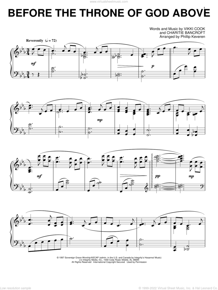 Before The Throne Of God Above [Jazz version] (arr. Phillip Keveren) sheet music for piano solo by Selah, Phillip Keveren, Shane & Shane, Sonicflood, Charitie Bancroft and Vikki Cook, intermediate skill level