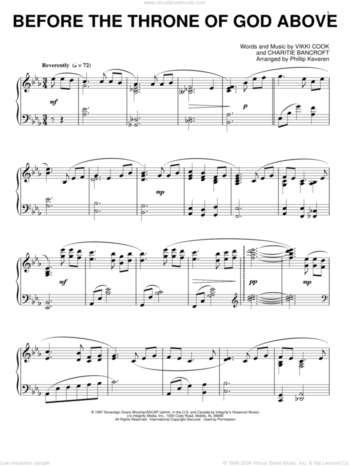 Before The Throne Of God Above [Jazz version] (arr. Phillip Keveren) sheet music for piano solo by Selah, Phillip Keveren, Shane & Shane, Sonicflood, Charitie Bancroft and Vikki Cook, intermediate skill level