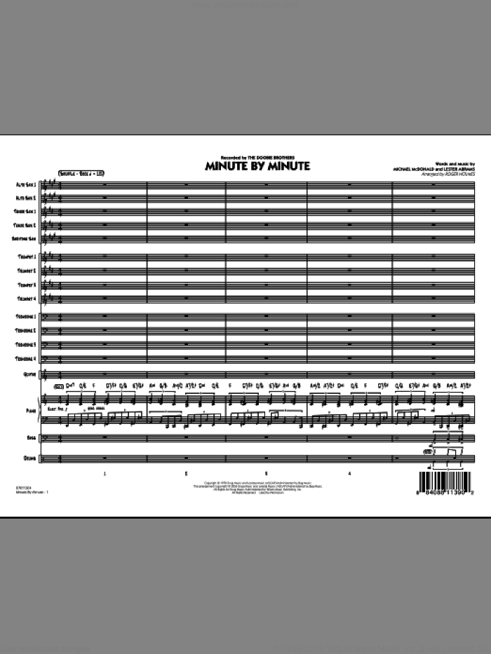 Minute By Minute (COMPLETE) sheet music for jazz band by Michael McDonald, Lester Abrams and Roger Holmes, intermediate skill level